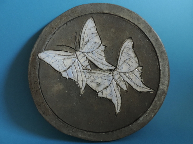 sierbord licht blauwe vlinders