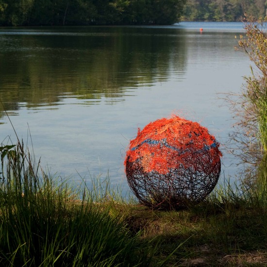 Bal rustend aan het water