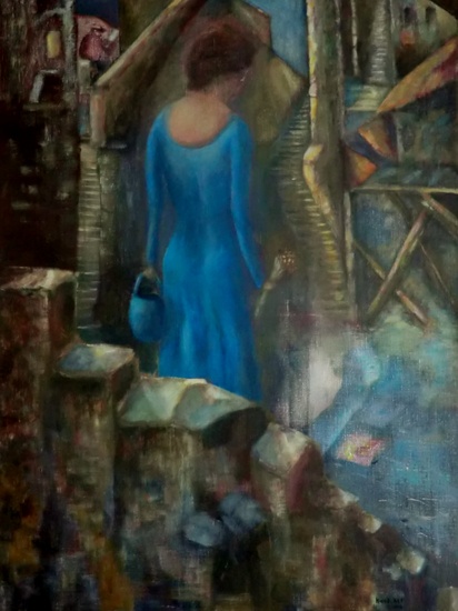 Vrouw in het blauw