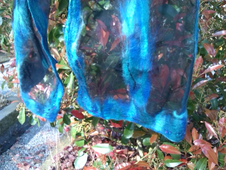 sjaal in blauwtinten