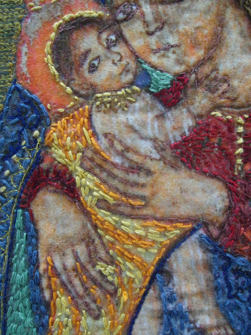 Maria en kind, detail