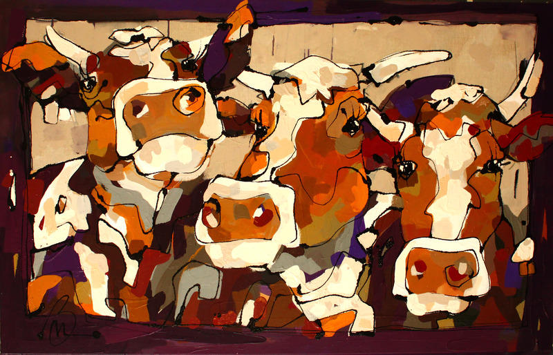 Coloured Cows On Linnnen