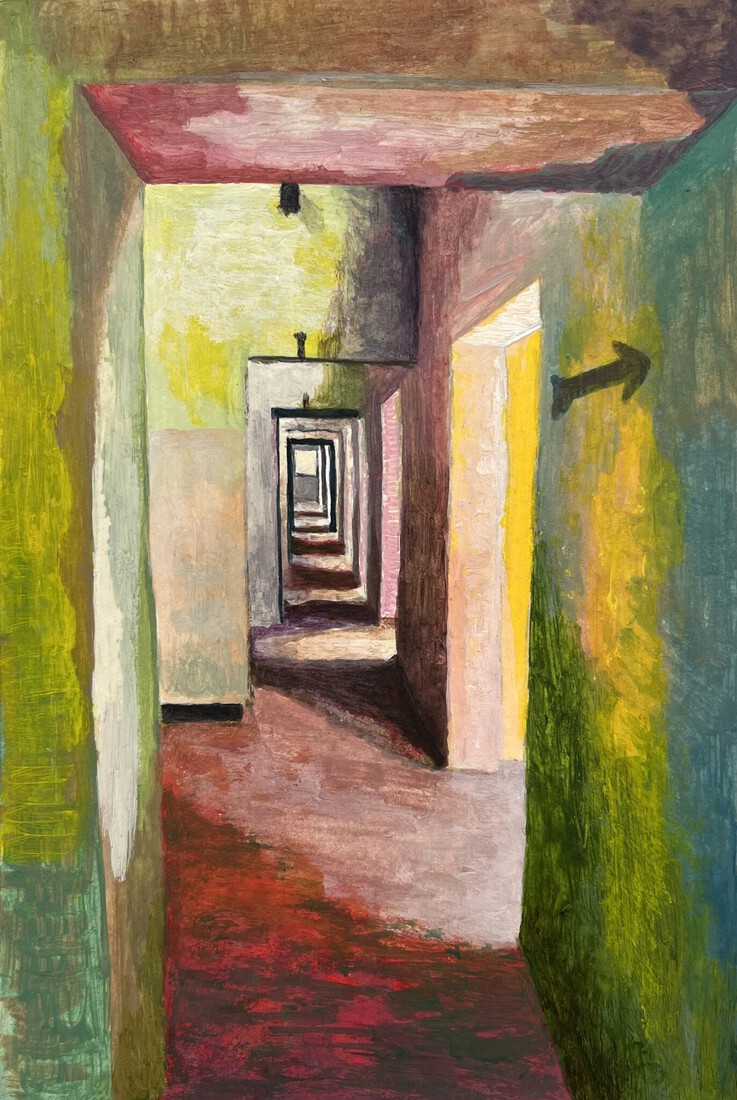 Gang, acrylverf op papier