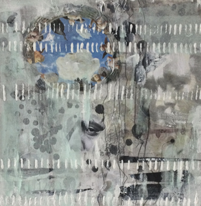 Gelaagde werken op doek.
Een mix van diverse technieken.