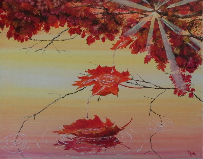 Vallende herfst bladeren