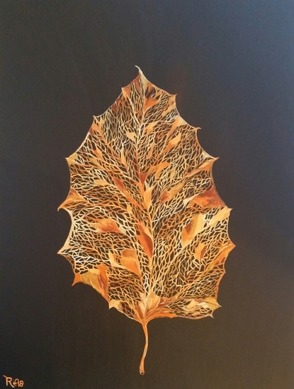 warmgoud herfstblad vergaand