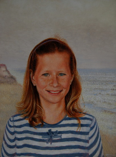 Portret van meisje aan zee