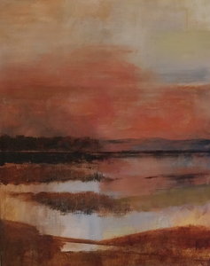 abstract landschap in acryl of olieverf