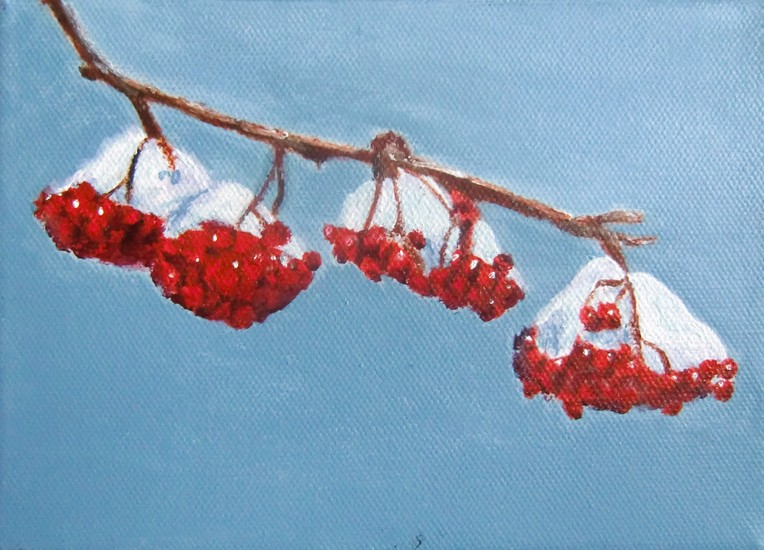 Winter, rode bessen
