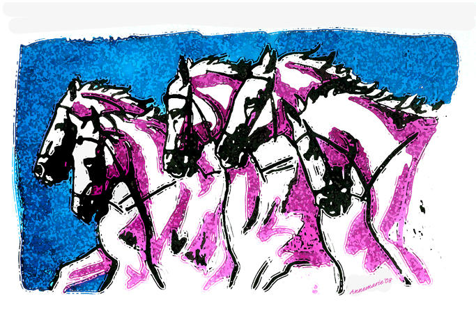 Andalusiers in formatie