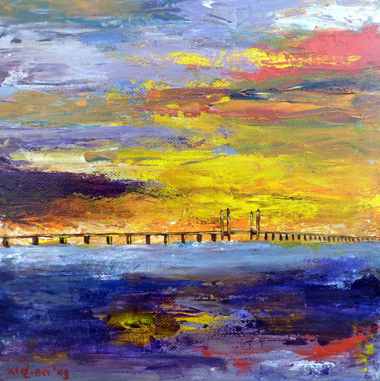 Zonsondergang op Öresundbrug