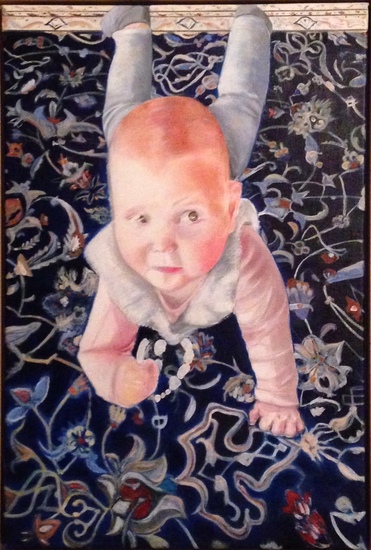 Baby Olyvia op perzisch tapijt