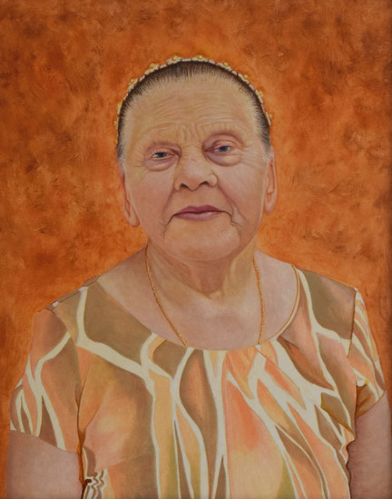 A portrait of an old woman