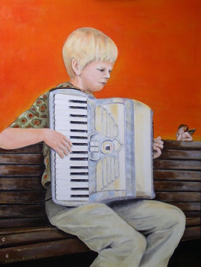 Jeroen met accordeon