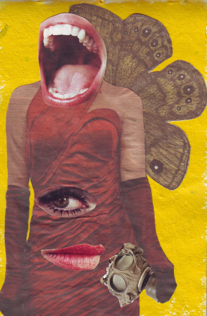 OUTSIDERART: CORONA PANDEMIE: COLLAGE: IT AINT OVER YET