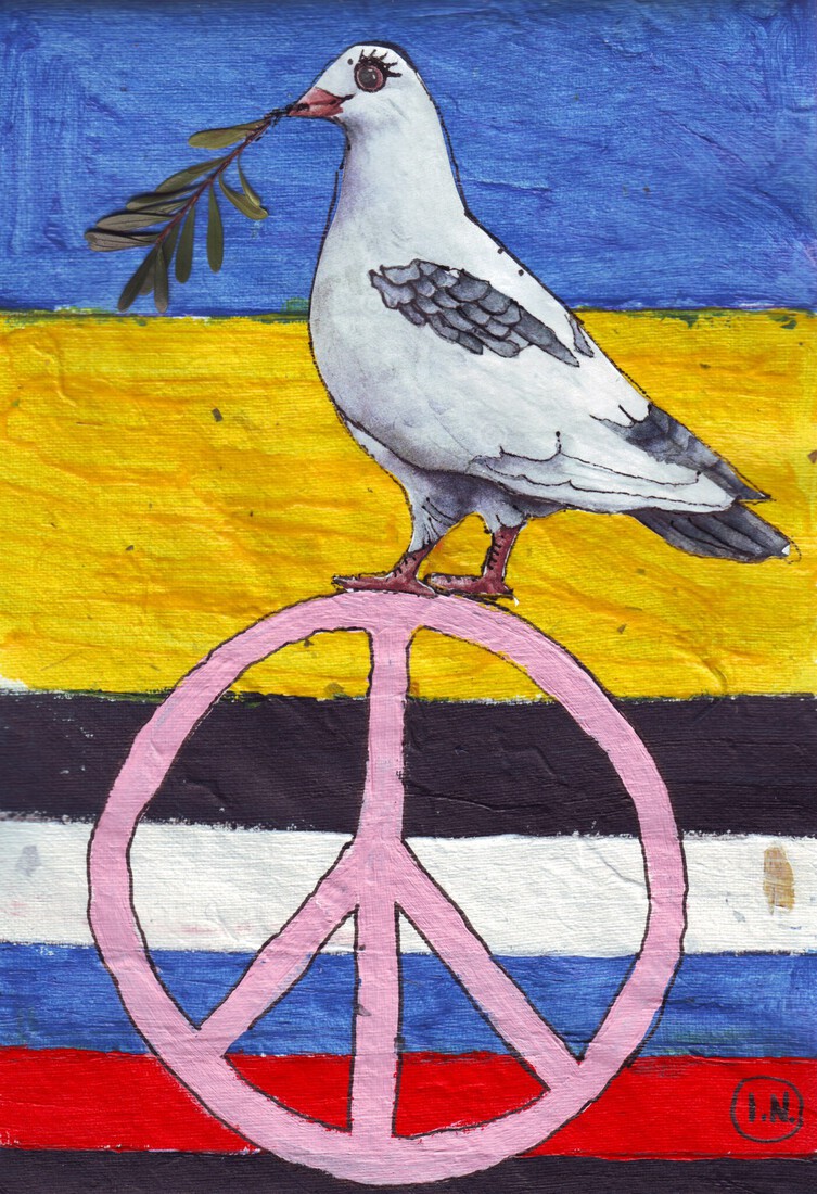 Outsiderart: COLLAGE nr. 198 : Wishing peace for the Oekraine people and the Russian people