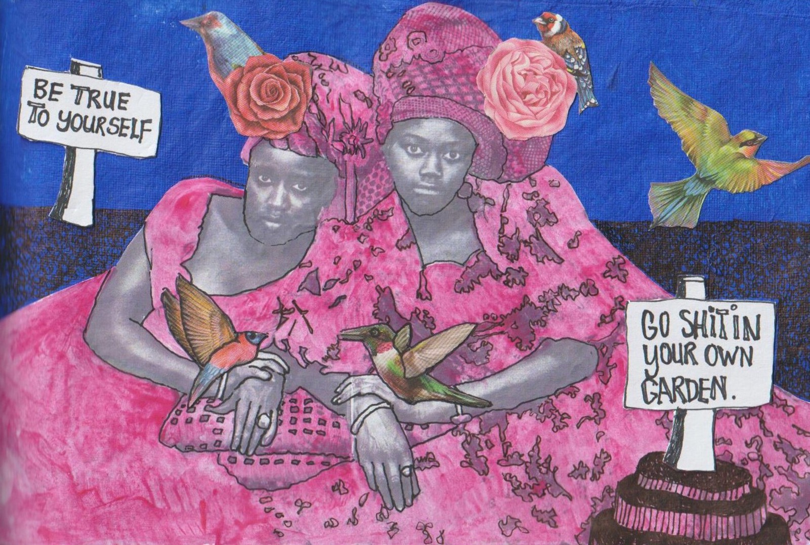 Outsiderart :  Collage nr.226 ; Be true to yourself