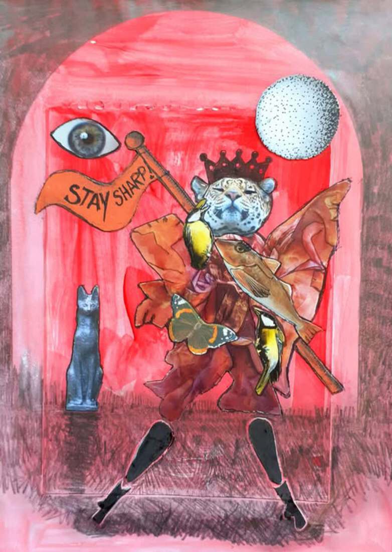 Outsiderart: Collage nr. 238: Stay sharp!