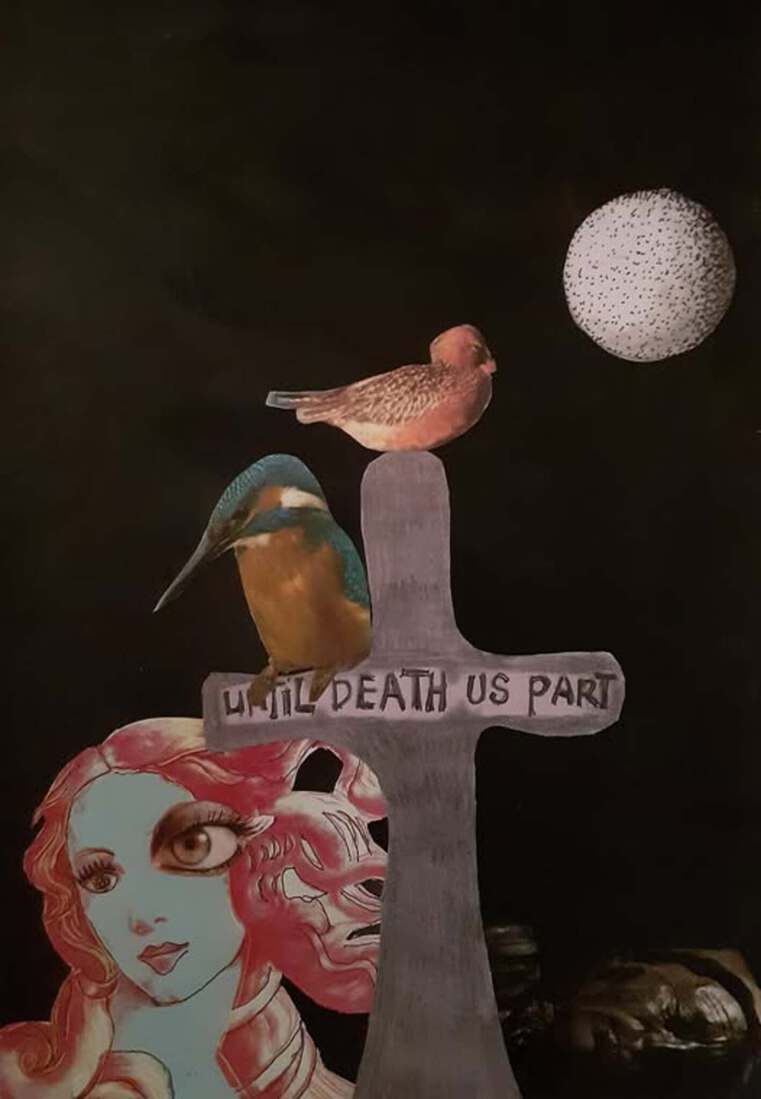 Outsiderart: Collage nr. 247: Until death us part