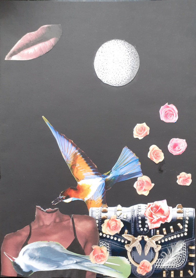 Outsiderart: Collage nr 254 : A bird killer on a lost road.
