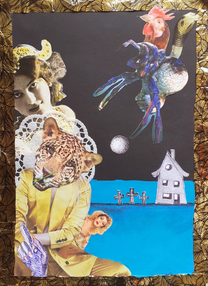 Outsiderart: Collage nr.256.Poison on the corner.