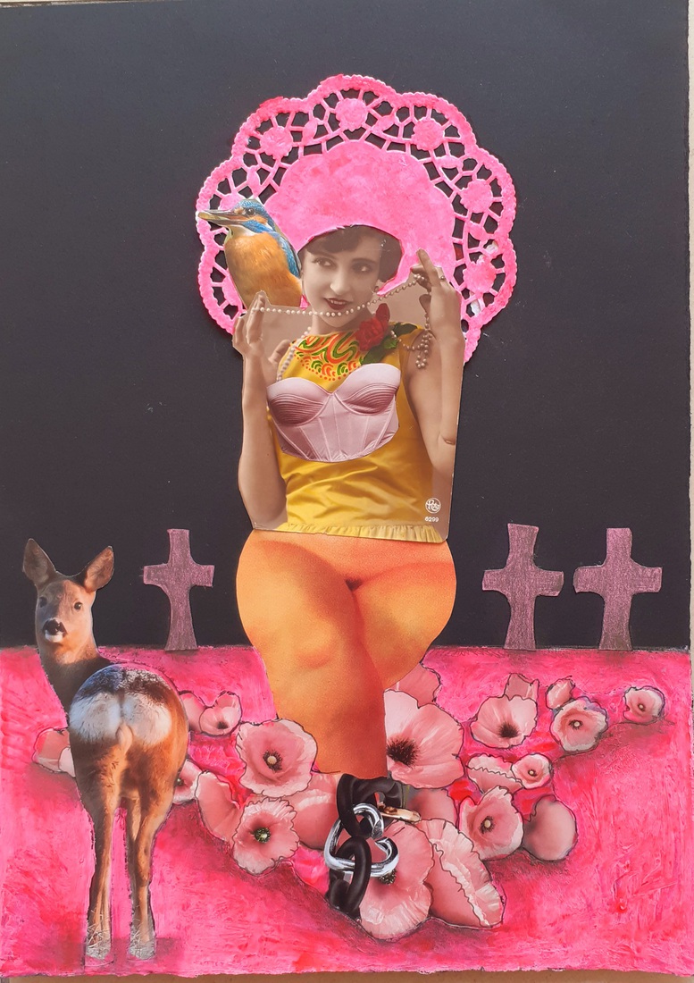 Outsiderart: Collage nr. 260. All dressed up and no where to go