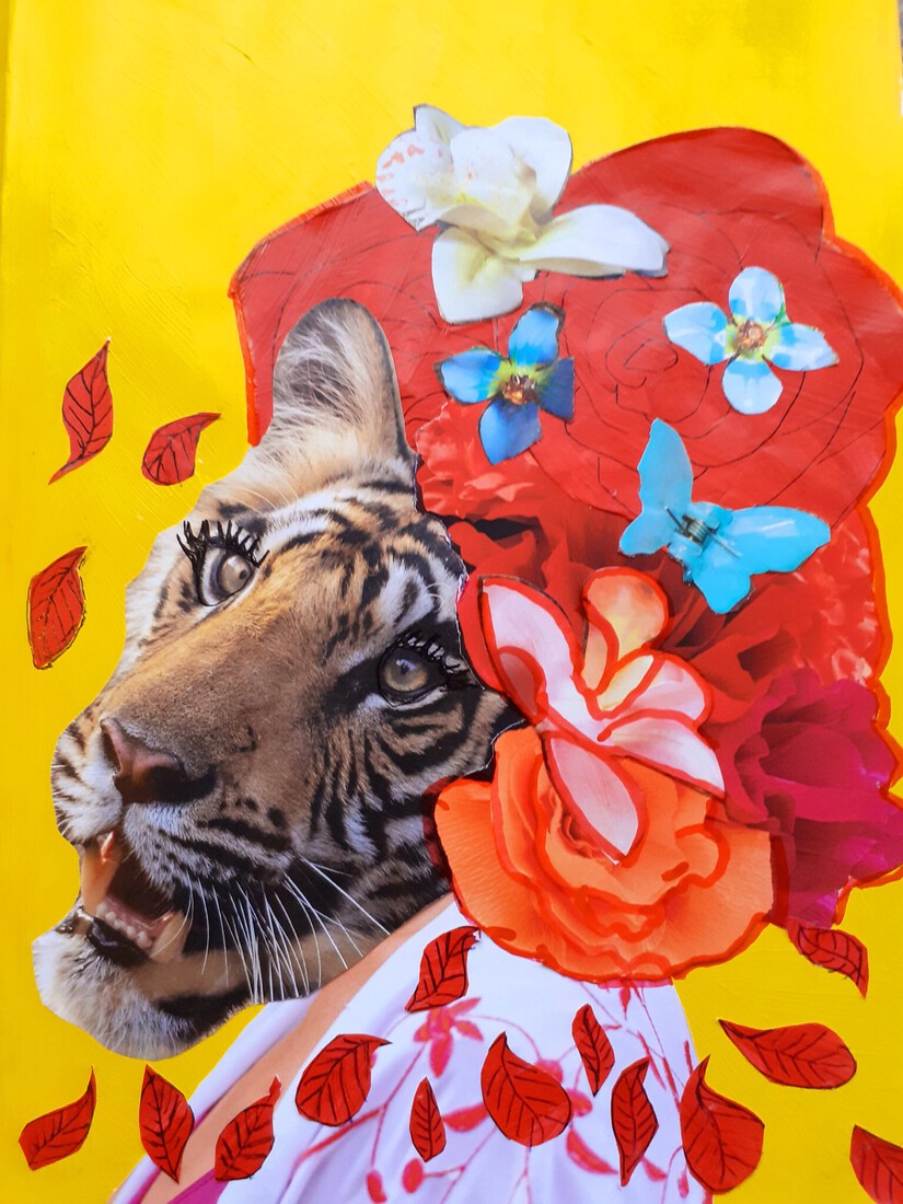 COLLAGE nr. 1268 ; Outsiderart; Be Brave ; Wees moedig