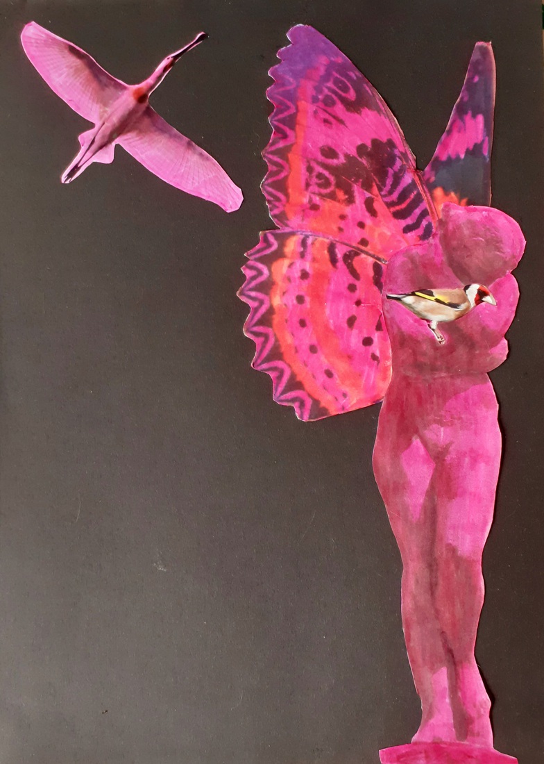 Outsiderart: Collage nr.1276 ; There are times I wish I could fly to another planet