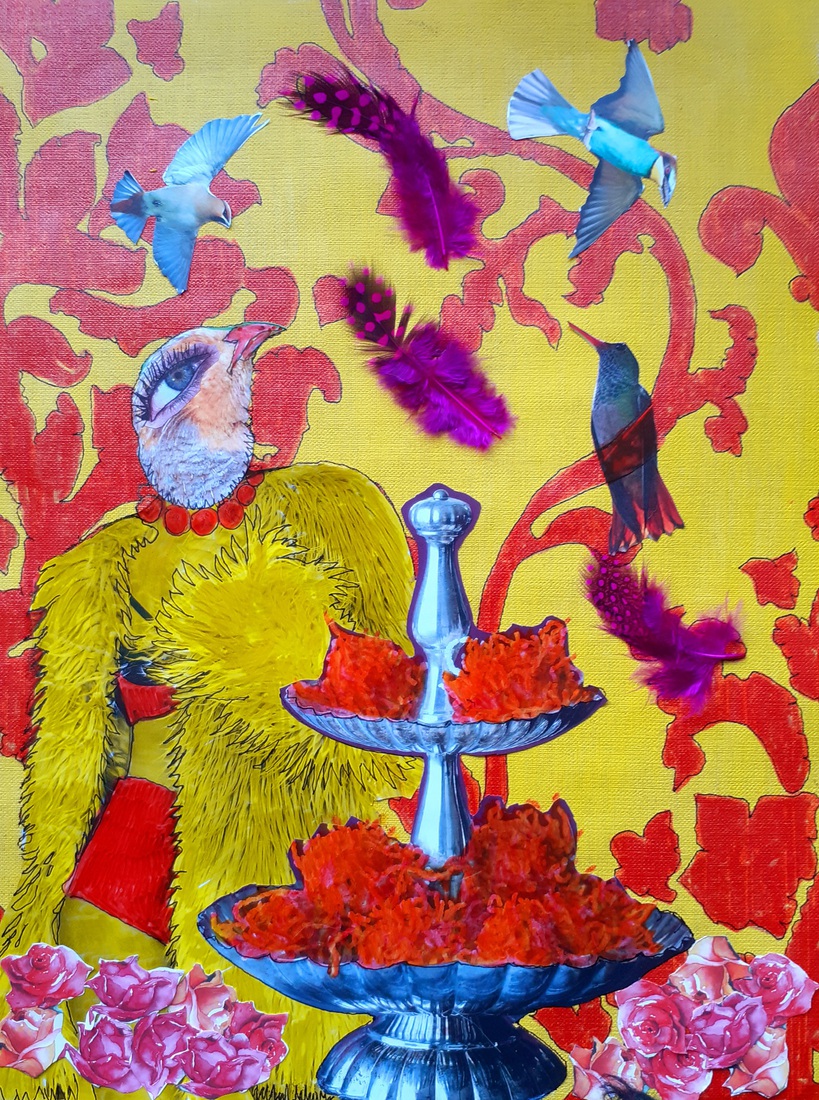 Outsiderart: Collage nr.1278 ; Treasure your courageous road