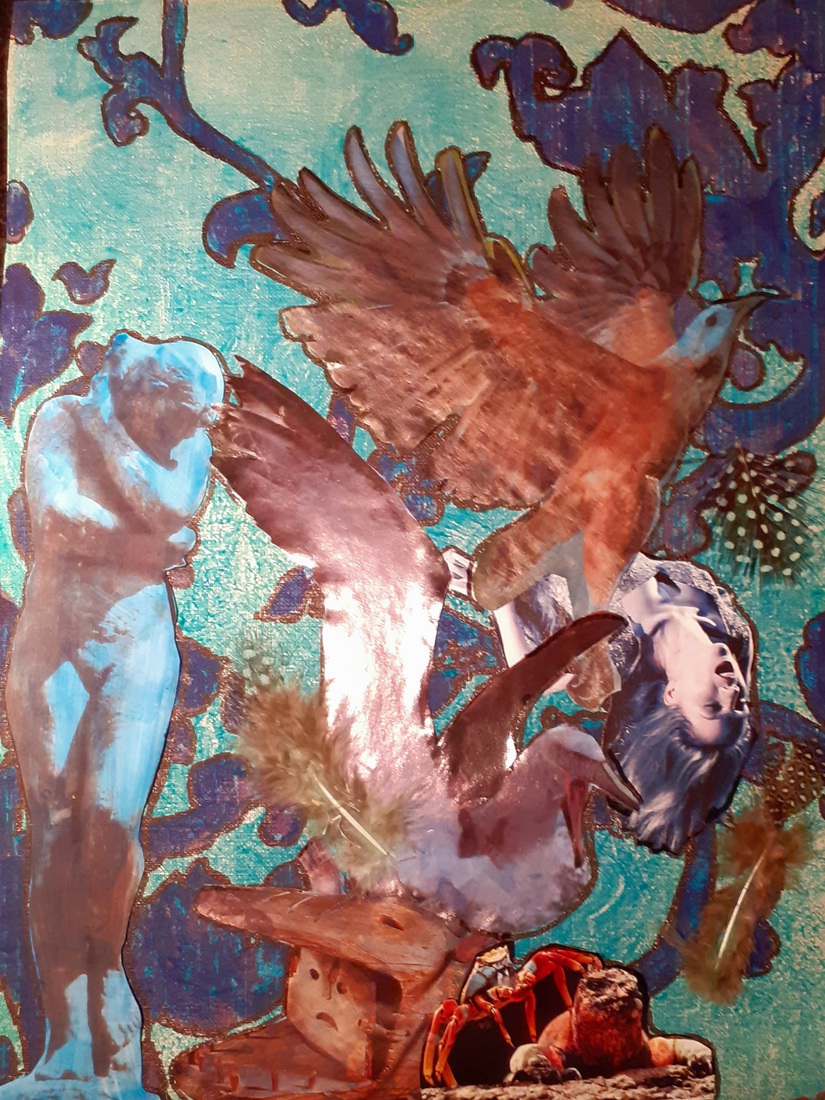 Outsiderart: Collage nr.1279 ; I will never be a victim again