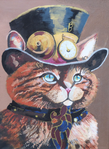 Steampunk is een subgenre van fantasie of speculatieve fictie. Verhalen uit een tijd dat stoomkracht nog de primaire krachtbron was (meestal de 19e eeuw). Daarbij bevatten deze verhalen elementen van sciencefiction of fantasie zoals futuristische uitvindingen en machines, of echt bestaande machines (zoals computers) die veel eerder worden uitgevonden dan in werkelijkheid. 
Ik vind met name de dieren geweldig.