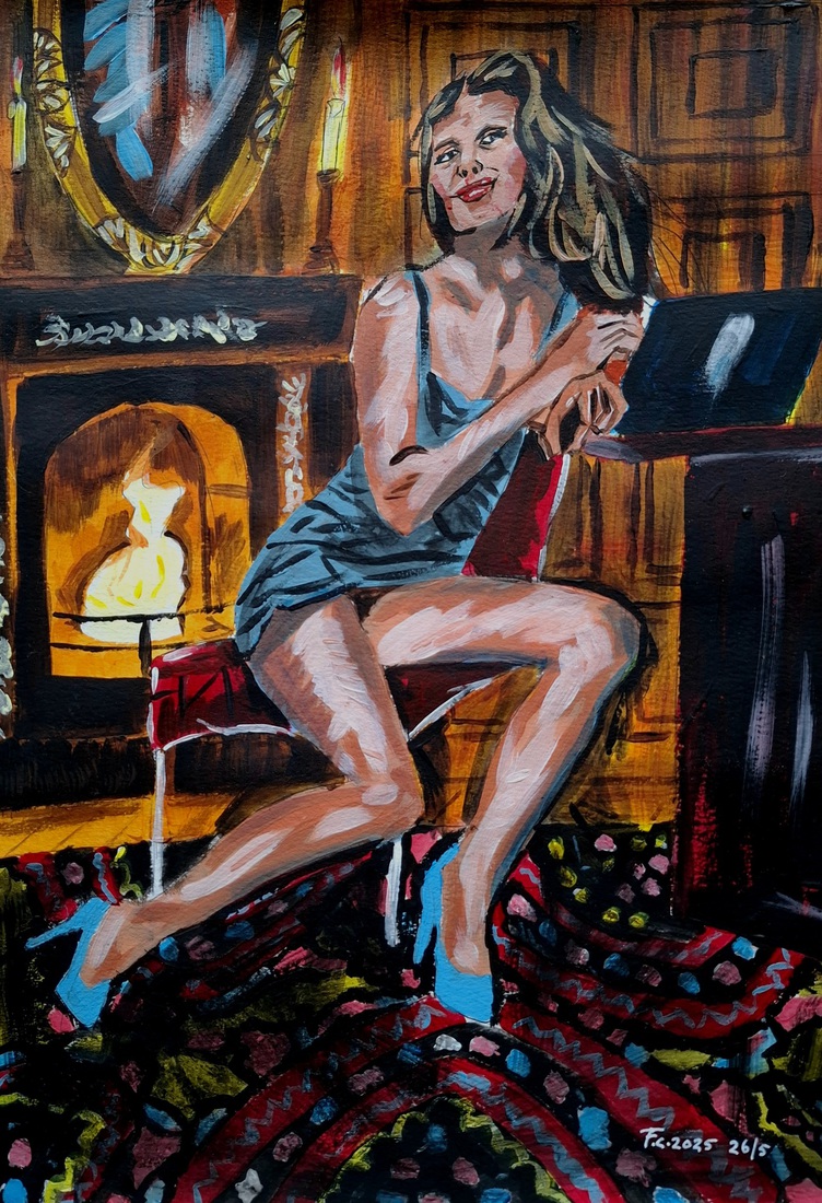 Working by the Fireplace