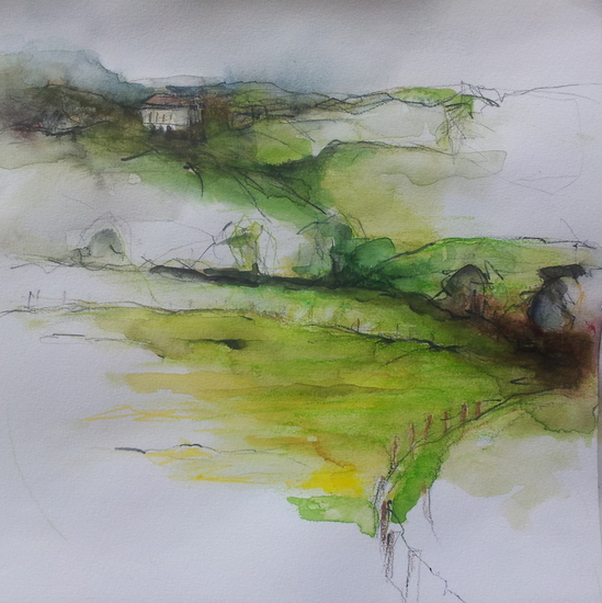 De zon schijnt op het Limburgse land