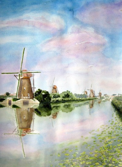 de molens in Kinderdijk