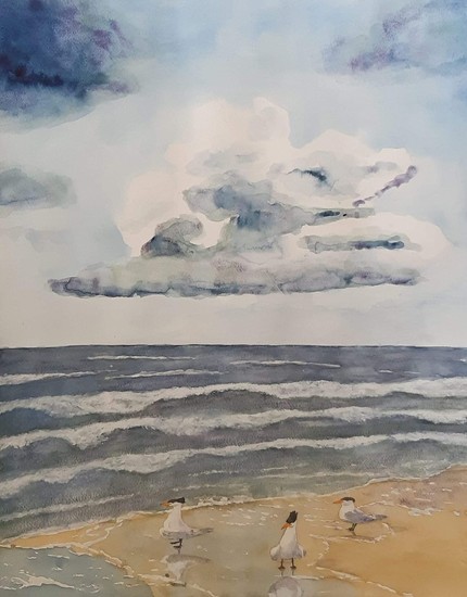 zeezicht met 3 sternen