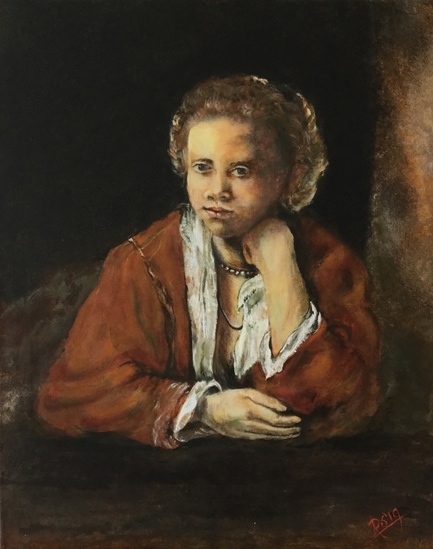 Girl at a Window van Rembrandt.