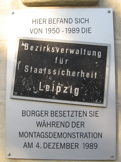 Leipzig Stasi-Bunker information plaquette