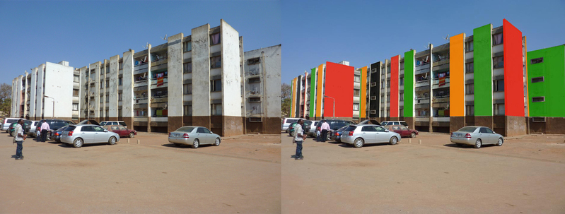 Kabwata Flats National Zambian colors Before / After