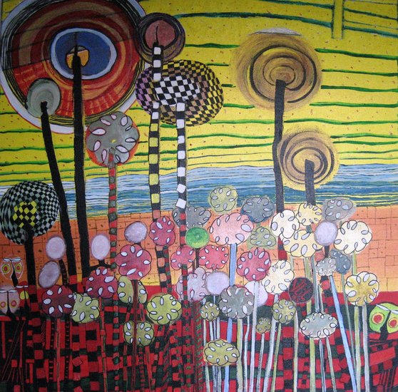 hoe boomkruin en bloem/heel diep het zonlicht drinken/met grote hartstocht