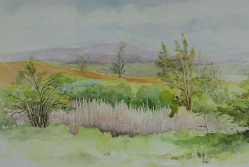 Ochtend onderaan het gebergte