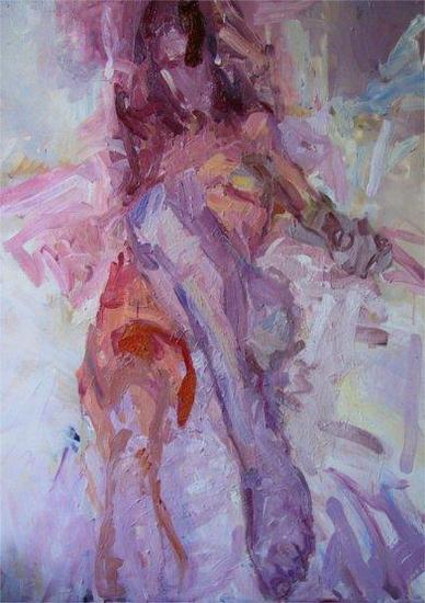 naakt met een paars been