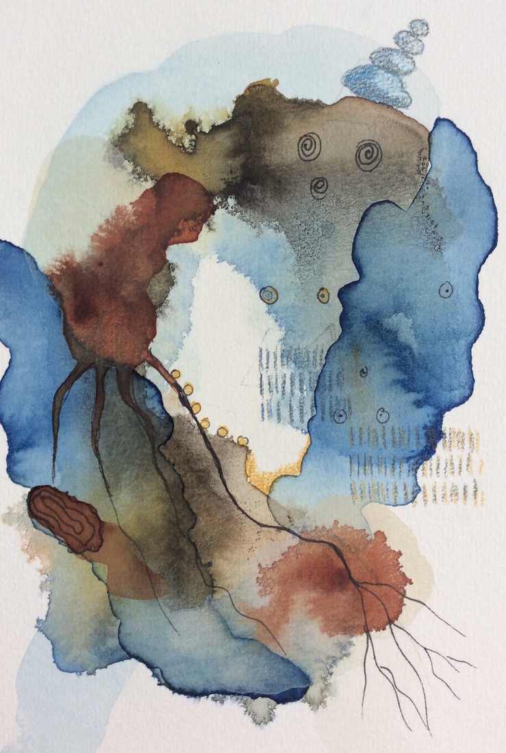 Fantasie blauw/bruin