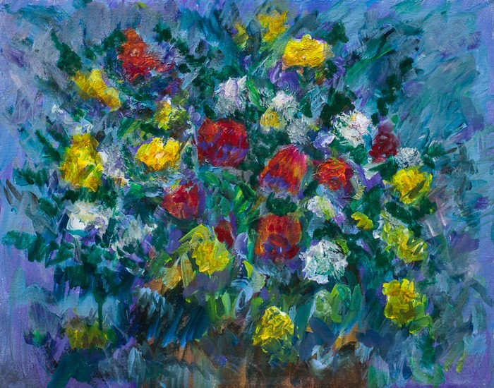 Expressionistisch bloemschilderij