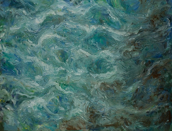 schilderij Golven in een blauwe zee 