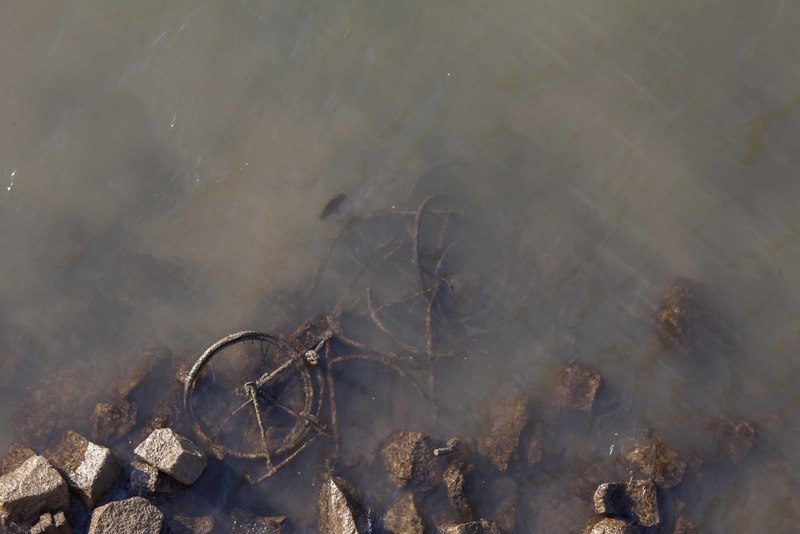 Fiets in water