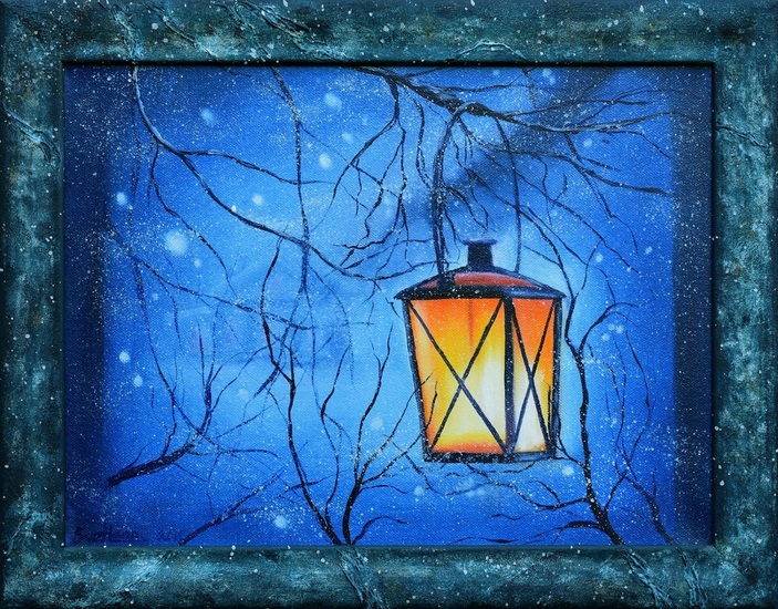 Een eenzame lantaarn