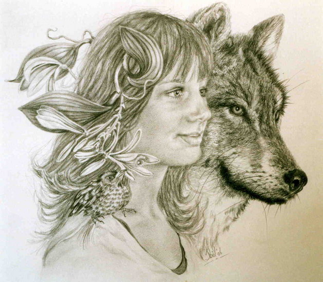 vrouw met Wolf