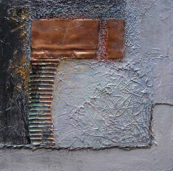 Drieluikje met koper, grijs / zwart