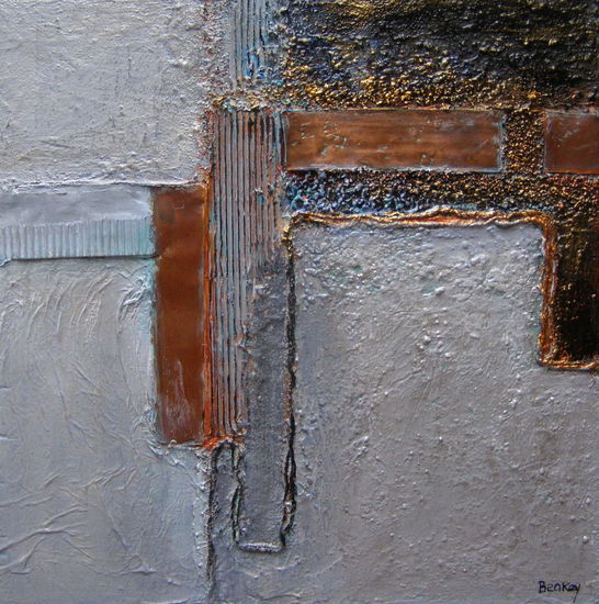 Drieluikje met koper, grijs / zwart