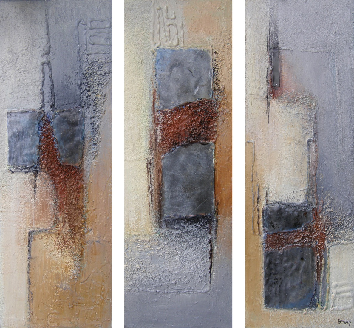 Kompositie met lood, okertinten